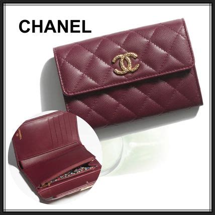 ap4087 b16988 ny570|【バーガンディカラーで上品♪】CHANEL フラップウォレット .